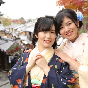 写真:冬のレンタル着物の防寒対策