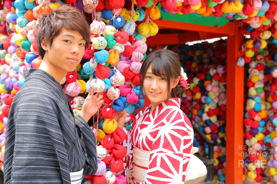 お客様の声 学生さんカップルの浴衣デートをロケーション撮影 ブログ 京都のレンタル着物ローズ