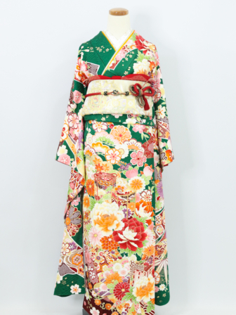 正規通販】 【正絹・未仕立て】 振袖 白 ピンク 絞り柄 桜 成人式 F12