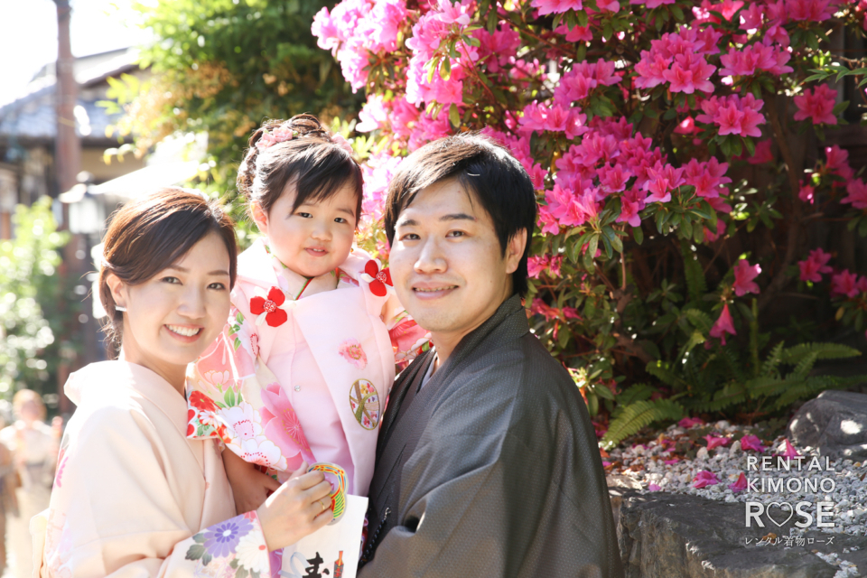 写真：京都・高台寺公園などご家族着物で七五三ロケーション撮影