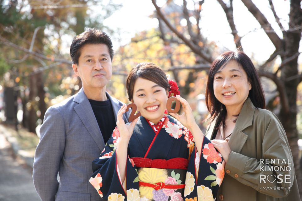 写真:紅葉の京都・高台寺公園でお持込の振袖にて成人式撮影