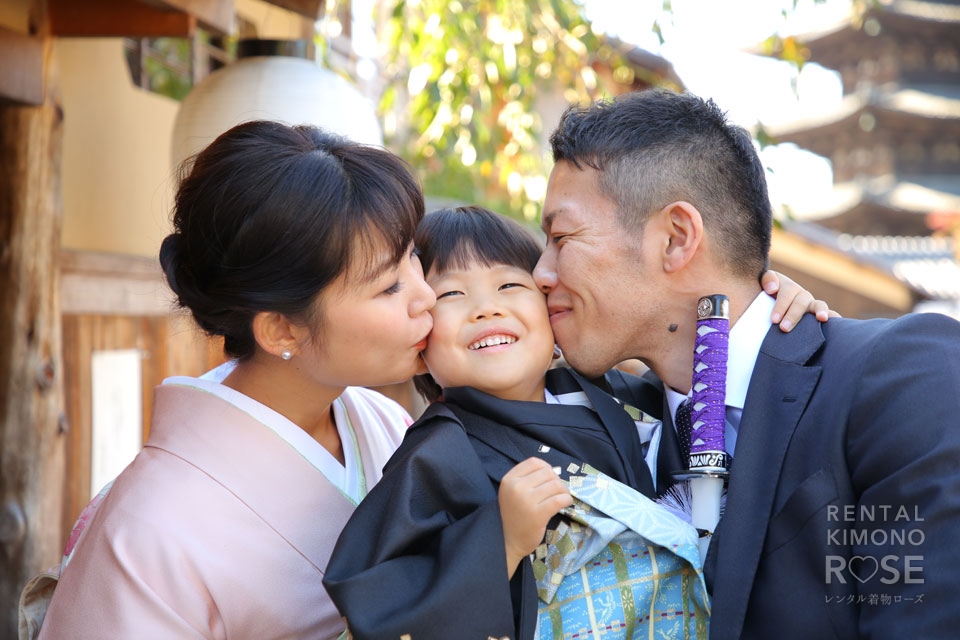 写真:レンタル着物ローズ七五三ロケーション撮影プラン
