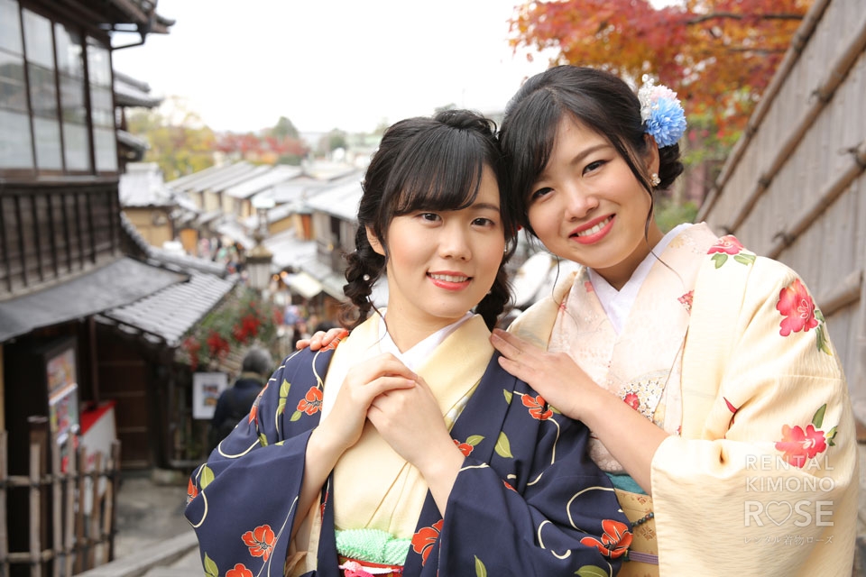 写真:リピーター様と一緒に、京都  八坂・東山エリアロケーション撮影
