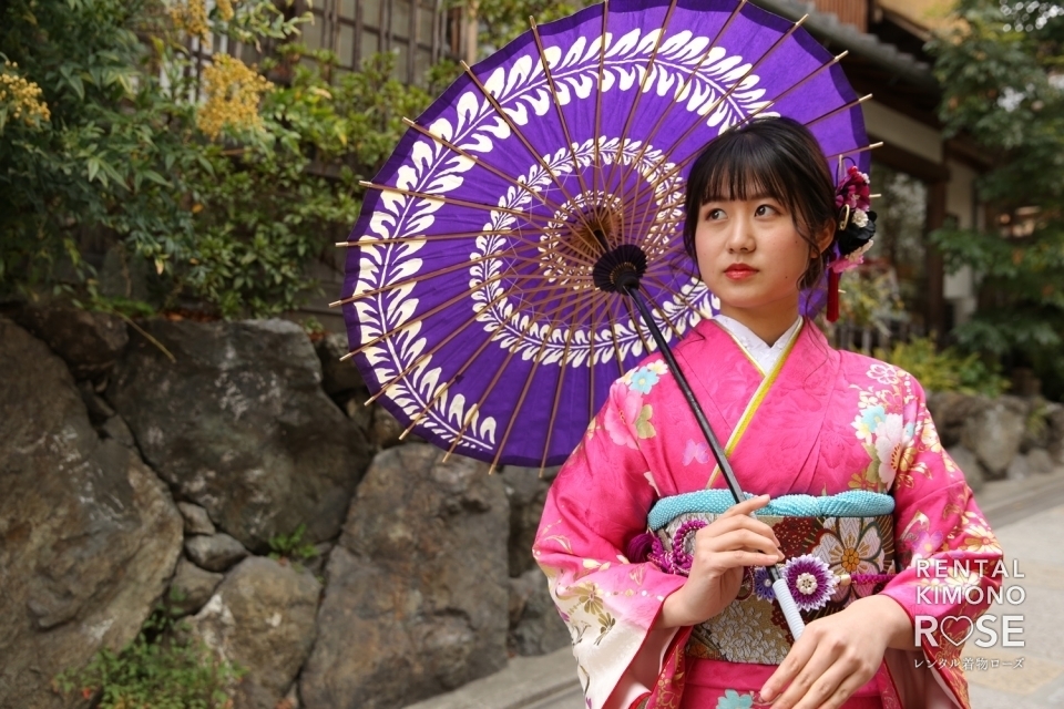 写真：京都・八坂の塔や八坂庚申堂で成人式振袖持ち込みロケーション撮影