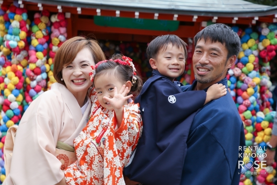 写真:京都・東山と豊国神社で七五三兄妹のロケーション撮影