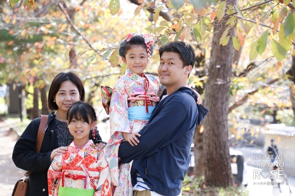写真：秋の京都・東山高台寺で七五三着物のご姉妹ロケーション撮影