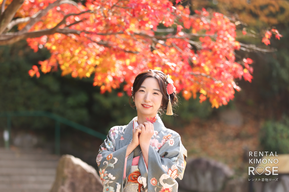 写真：お持ち込みの振袖で、紅葉の京都ロケーション撮影