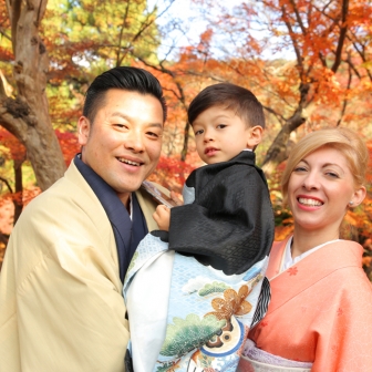 写真：素敵なハーフの三歳男児さまの七五三ロケ撮影