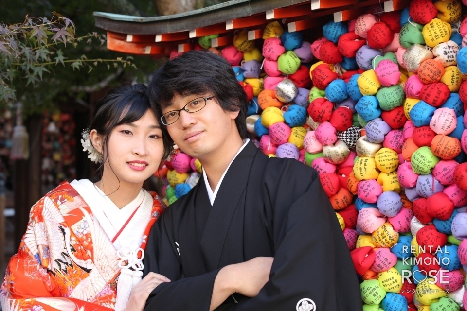 写真：京都にて白無垢・色打掛で和装前撮り婚礼ロケ撮影