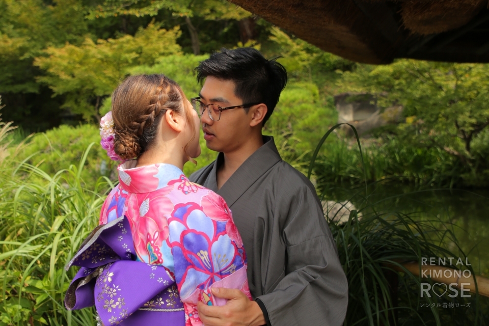 写真：香港からの新婚カップル様と京都ロケ撮影