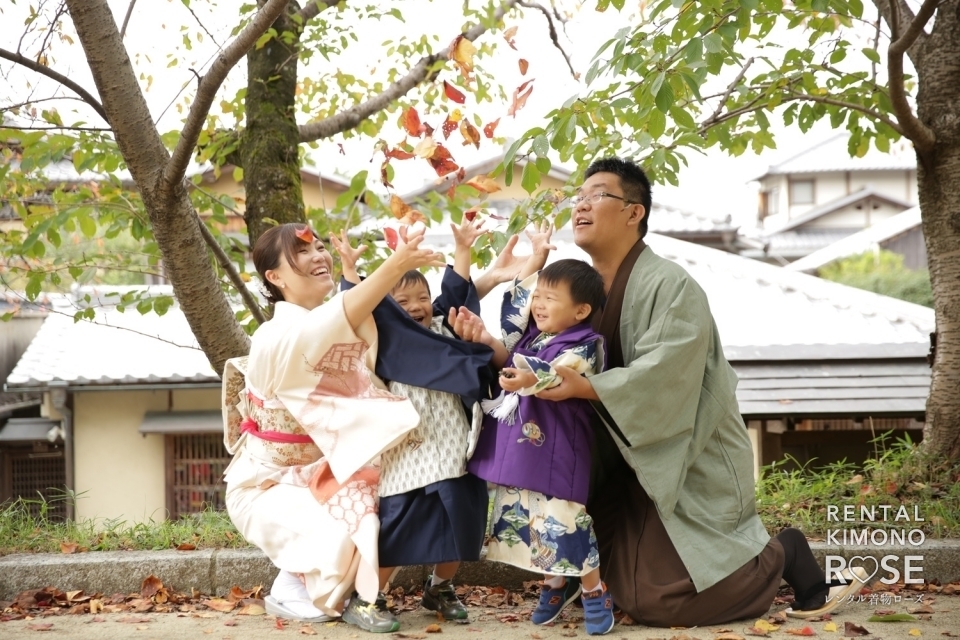 写真:京都・高台寺公園や八坂庚申堂で七五三ご家族様ロケーション撮影