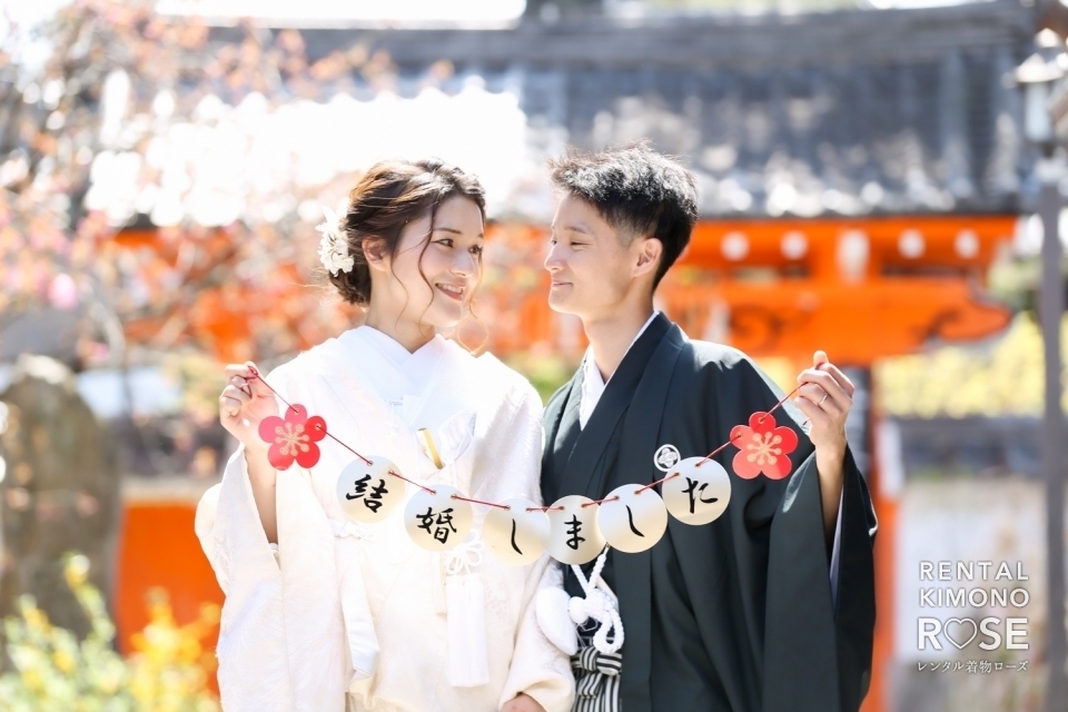 写真：白無垢と羽織袴の婚礼衣装レンタル・着付け・ヘアセット